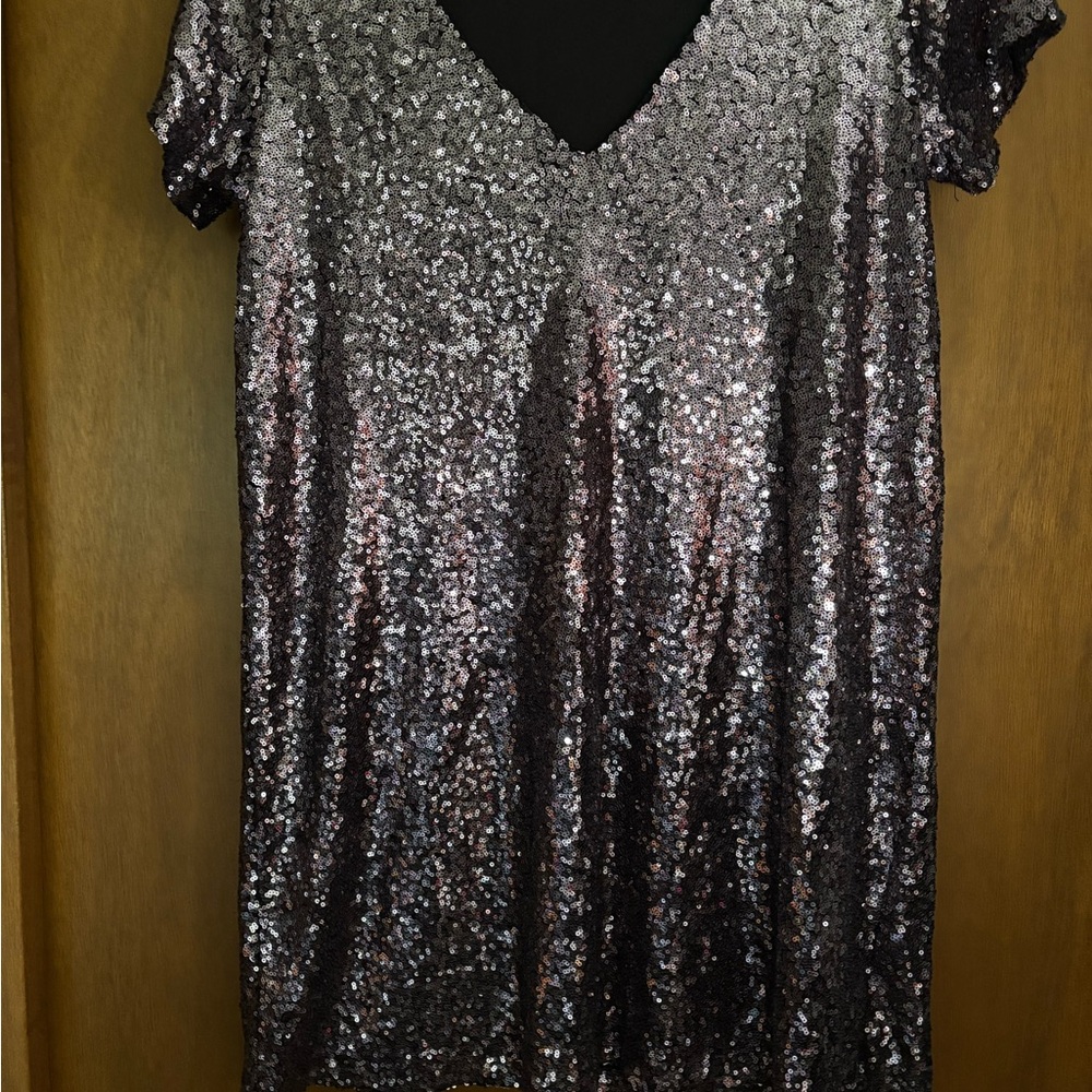 Lulu's Shimmering Sequin Mini Dress - Silver and Black